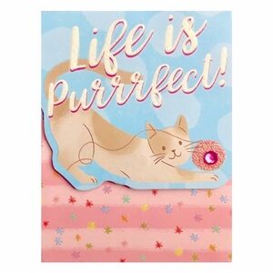 Punch Studio Life is Purrrfect! Cat Embellished Mini Notepad (60758)